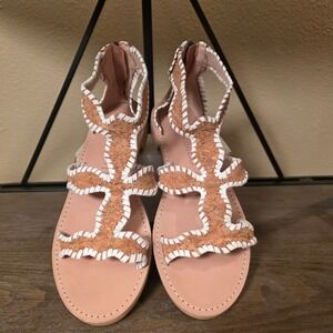 Jack Rogers Women's Cork Gladiator‎ Sandals, Back Zip, Strappy Sandals, Cute